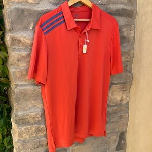 NWT Adidas essential 3 stripe golf polo